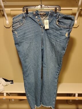 torrid Medium Blue High-Rise Button-Fly Straight Jeans
